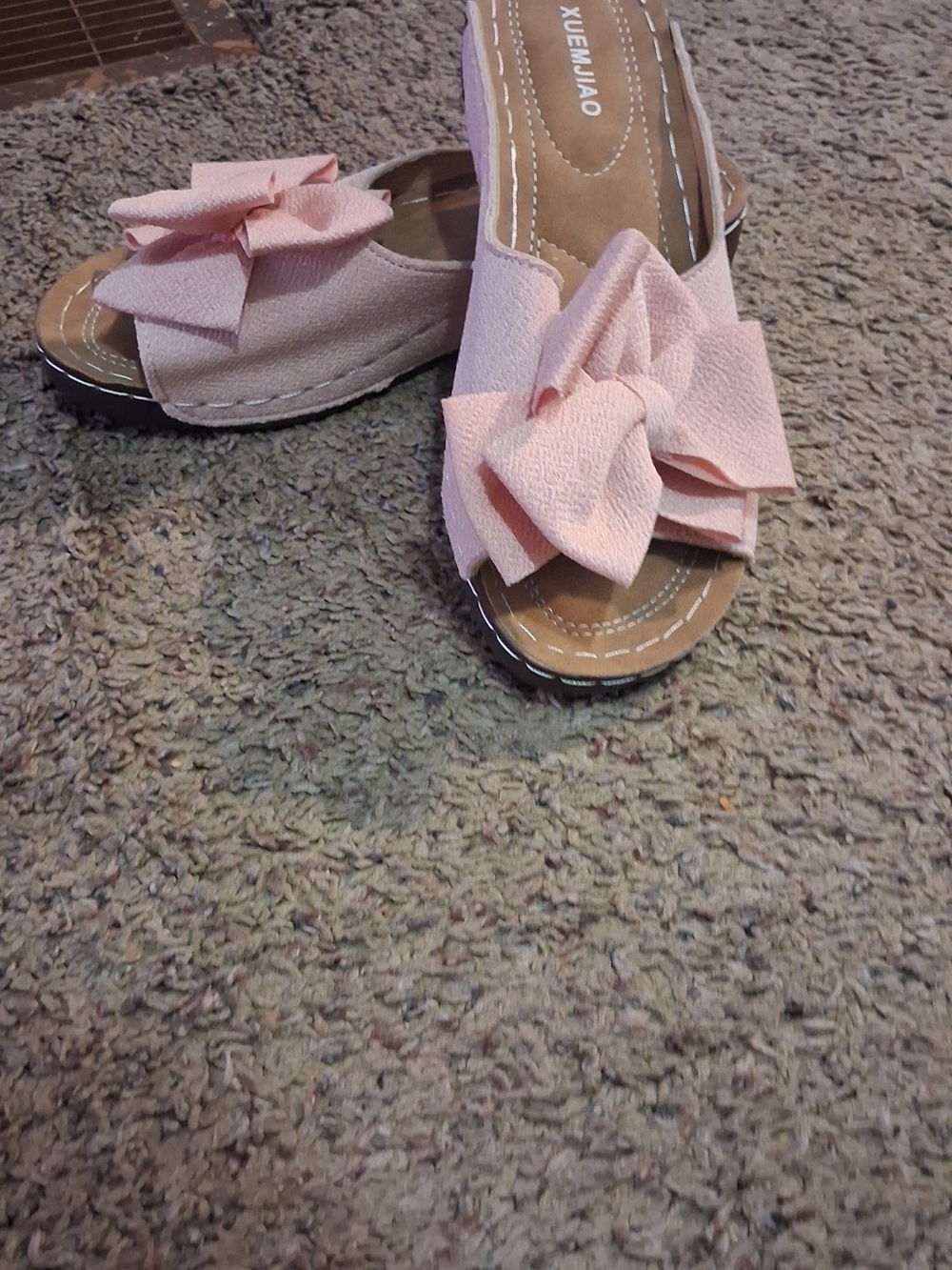 Pink Bow Slide Sandals